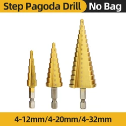 Premium Titanium Coated High - Speed Step Drill Bit Set (4 - 12 4 - 20 4 - 32)