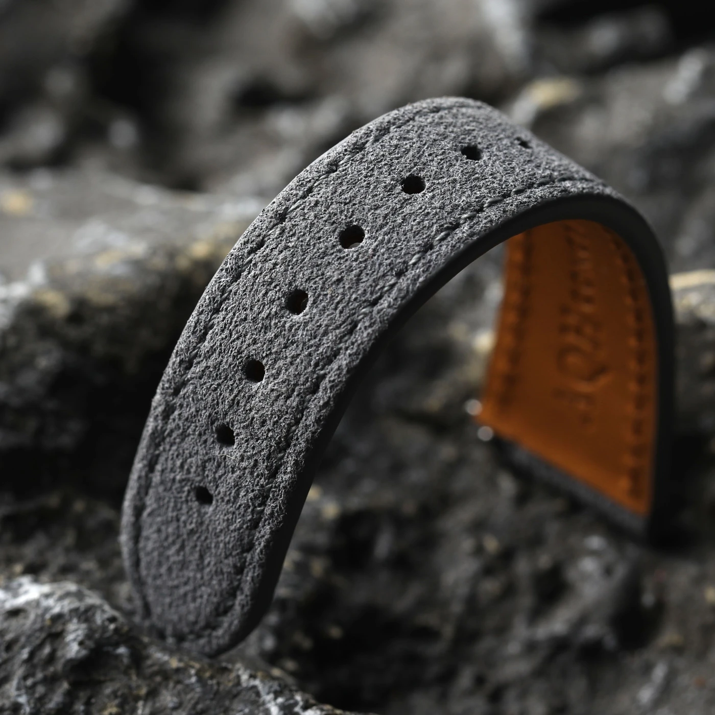 Vintage Gray Handmade Soft Suede Men's Leather Bracelet Strap, S/M Size