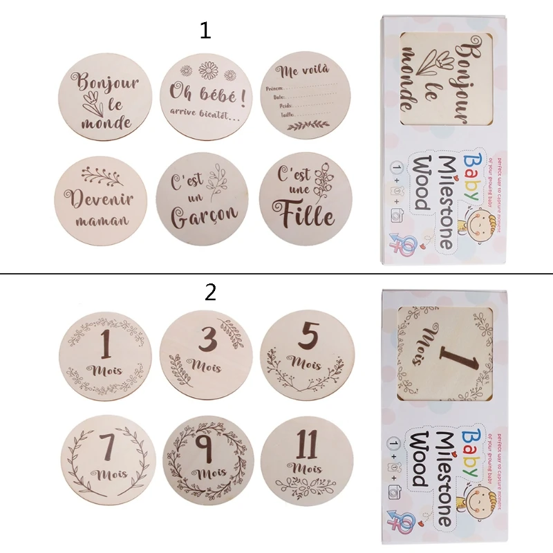 

6 Pcs/Set Handmade Baby Milestone Cards Infants Birth Growth Album Photography Props Newborn Monthly Recording Cards