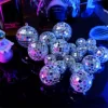 24 Pcs Mirror Disco Ball Hanging, Glass Disco Ball Decor, Disco Party Decorations, for Holiday Party Decor with Rope 4