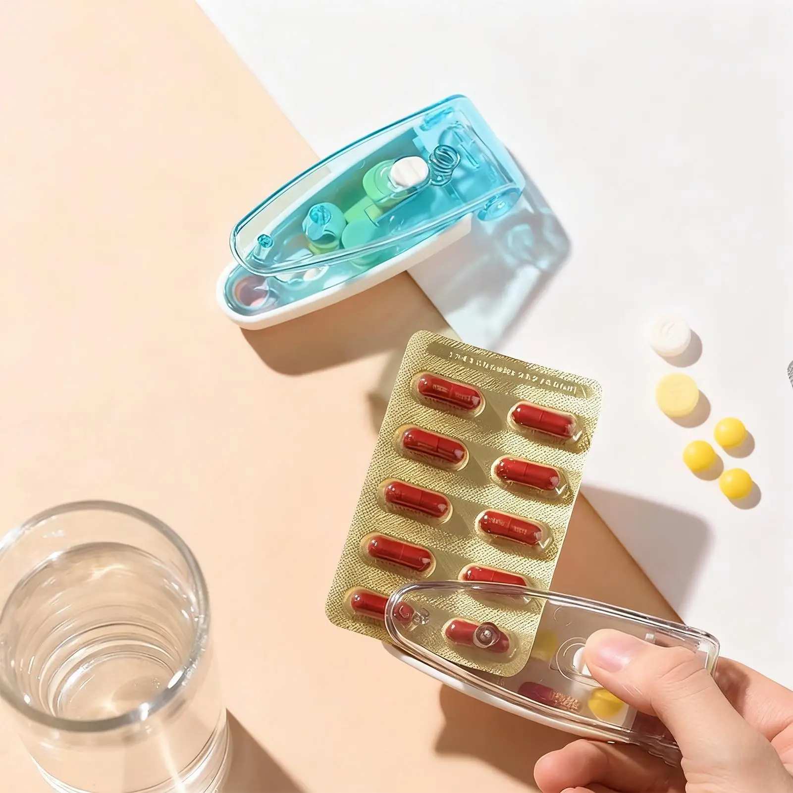 Pill Opener Portable Tablet Organizer No Contact Tablet Extractor For Elderly Seniors Weak Hands Blister Pack Home Daily