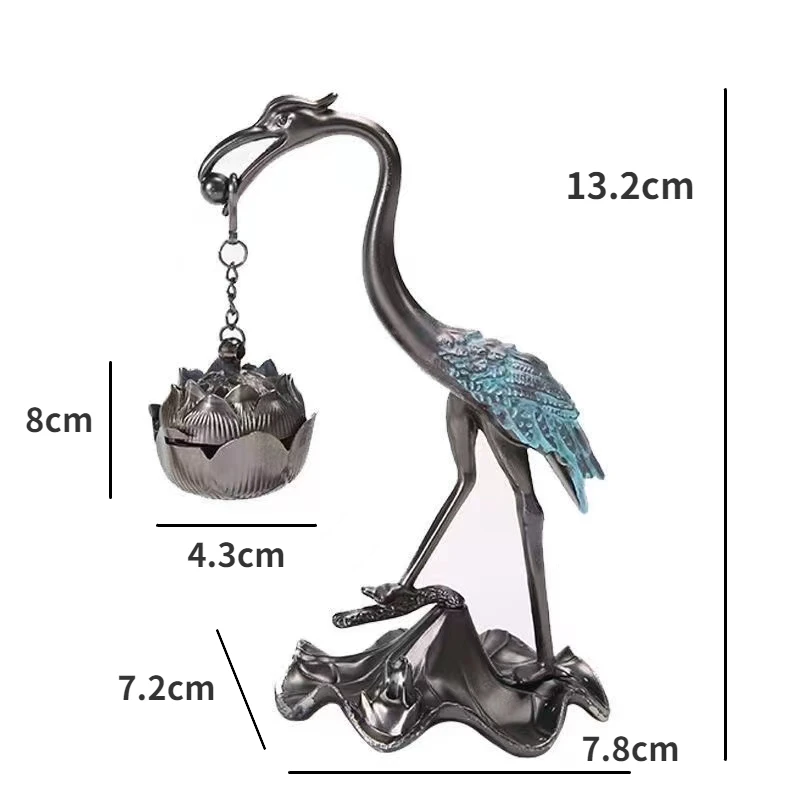 Crane Lotus Small Incense Burner Home Hanging Alloy Incense Burner Small Xiangyun Disk Home Decorative Ornaments