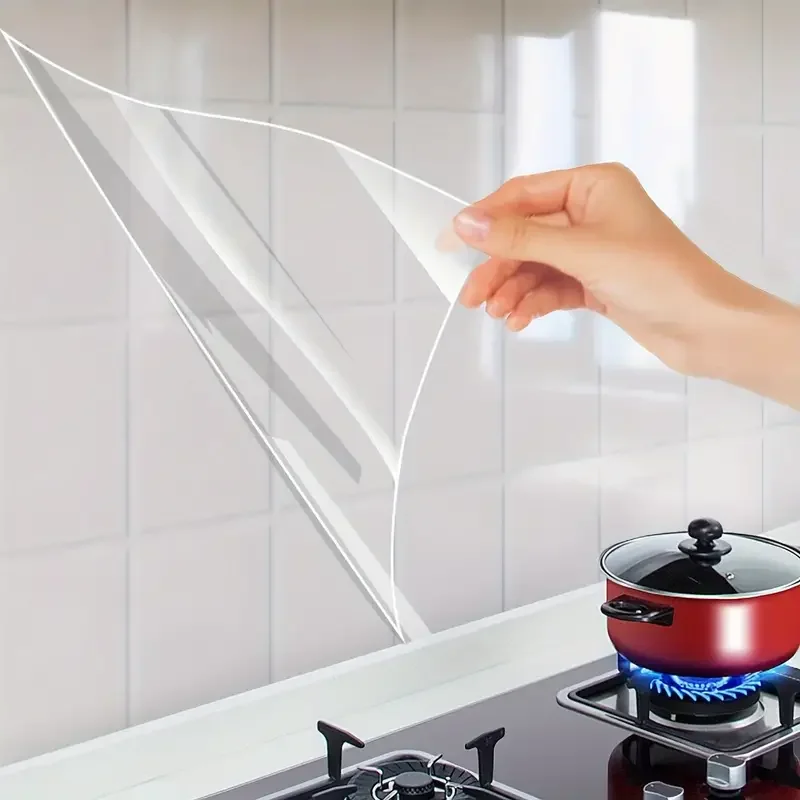 Description Picture 2 of itemKitchen Oil Proof Wall Sticker Clear Self-Adhesive Film Covering Removable Protective Film Shelf Drawer Liner decoration