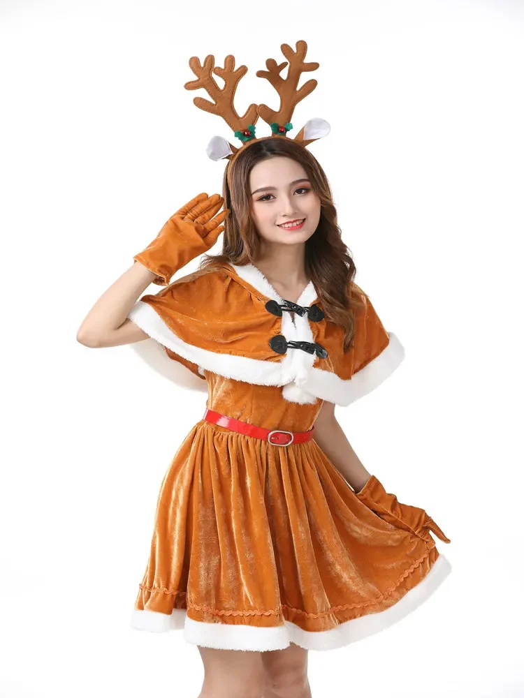 Robe Renne Femme avec Cape à Capuche – photo 7