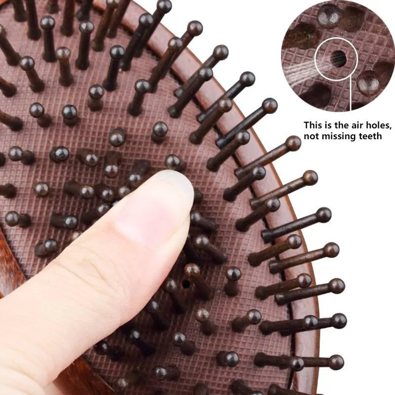 Natural Sandalwood Wooden Air Cushion Comb No-static Head Scalp Scraping Meridians Massage Hair Brush for Women Men 5