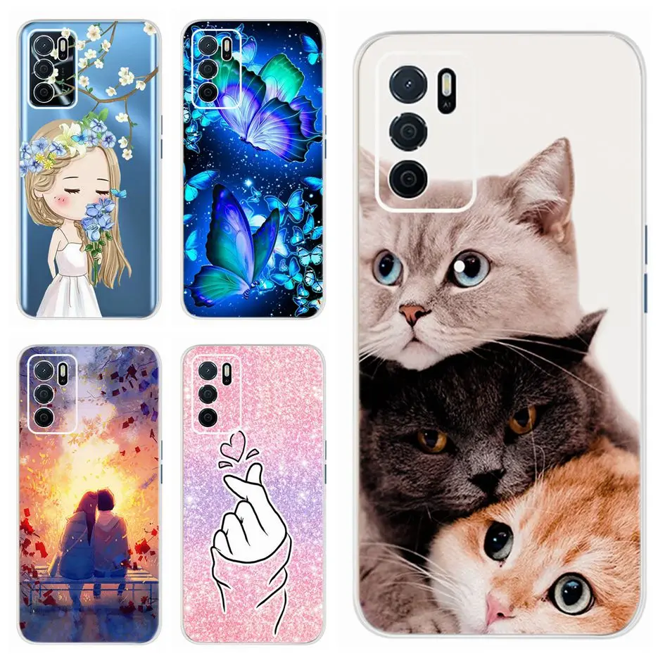 Per Oppo A16 Custodia Cph2269 Cover Verniciata Carina Custodie Morbide E Sottili Per Oppo A16S A16 Oppoa16 Cover Posteriore Fiori Guscio Protettivo