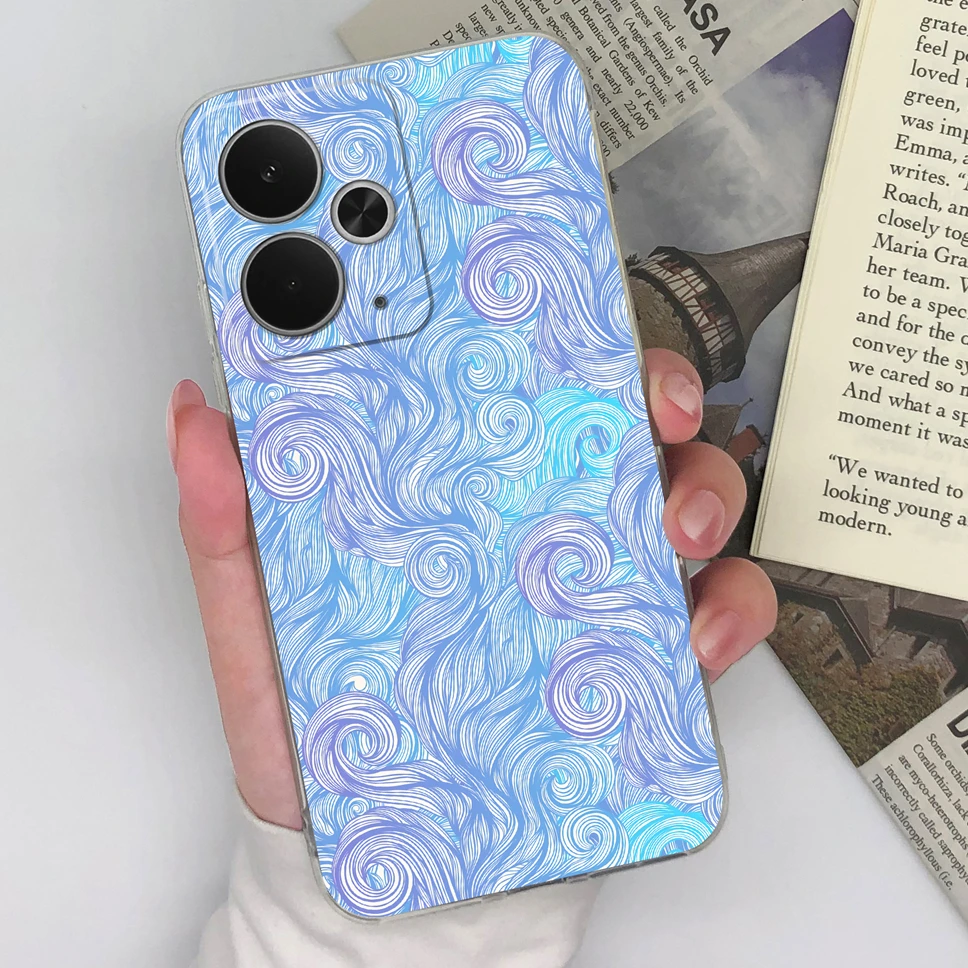 Chic Transparent TPU Silicone Phone Case with Lovely Design Patterns