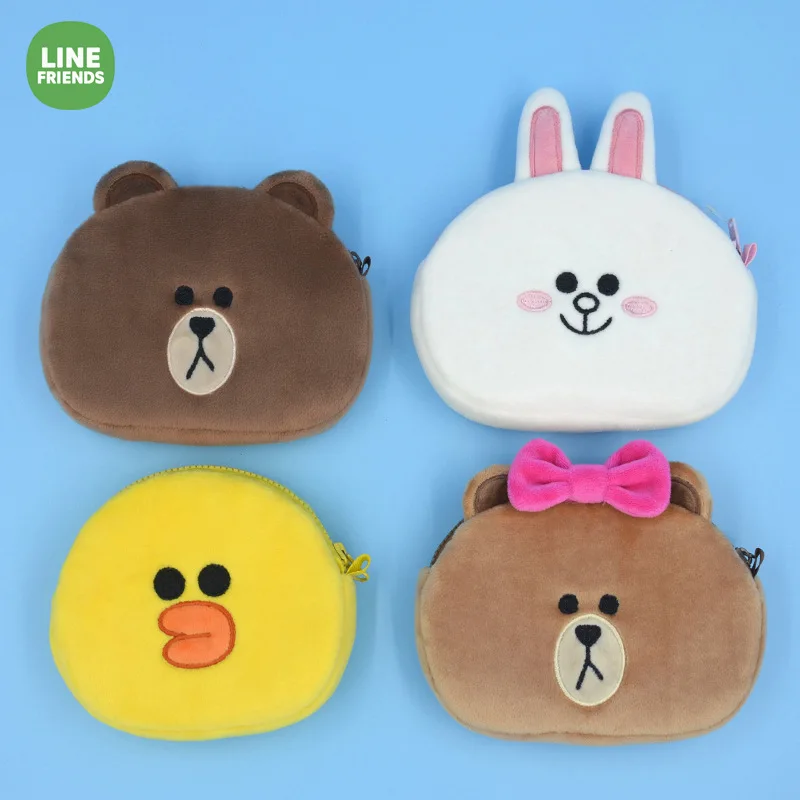 Line Friends Series Brown Bear Cute Cony Rabbit Kawaii Soft Stuffed Plush Coin Purse Toys Birthday Gift for Children |