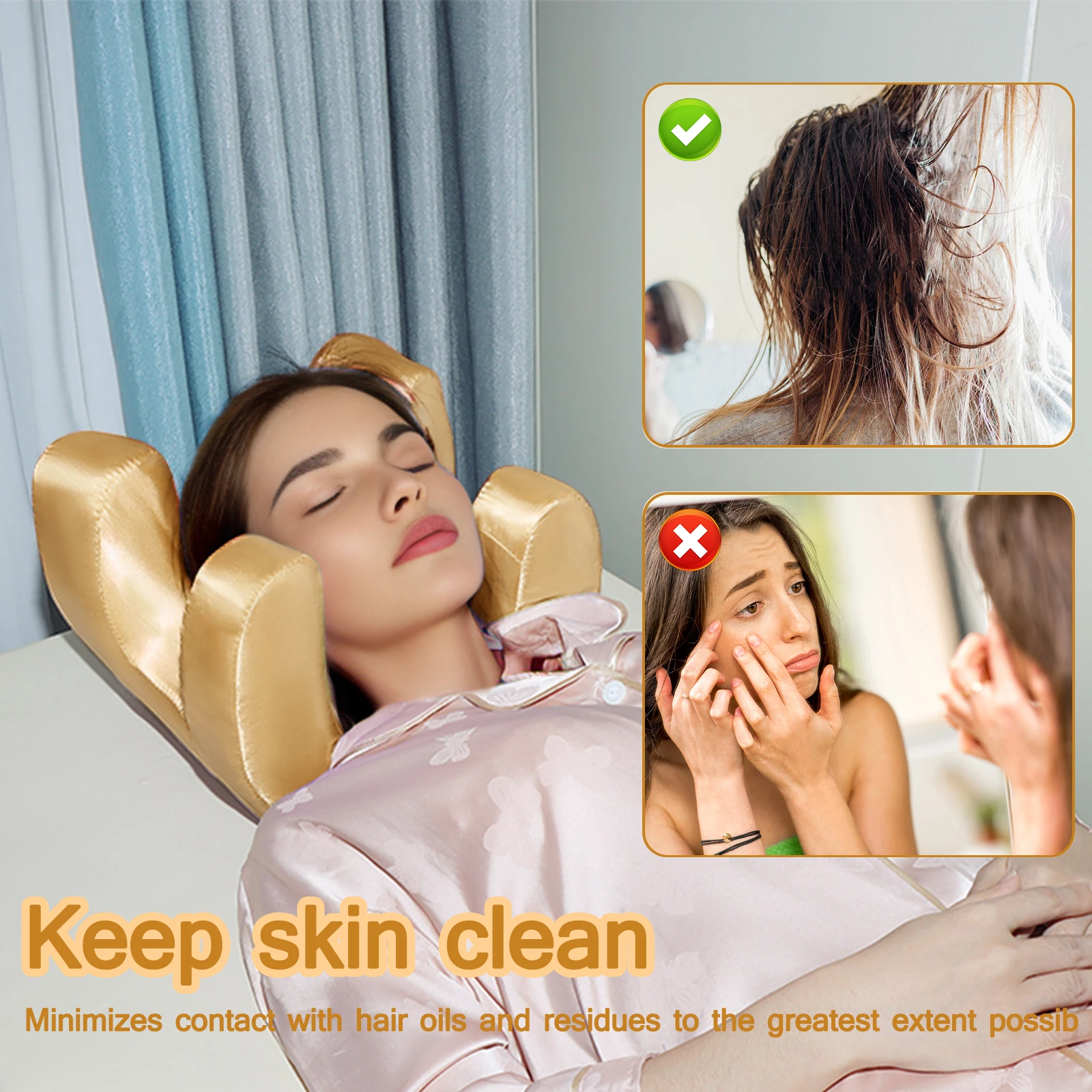 Soft Face Pillow Anti wrinkles-aging Beauty Pillow Relieves Neck Fatigue Reduces Facial Squeeze Back Sleep Pillow Satin Case 2