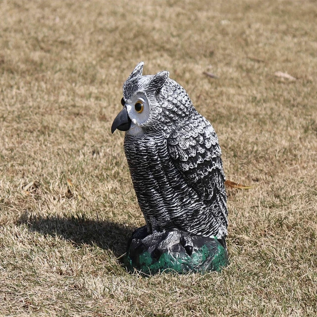 Kerti Bagoly Szobor Műanyag Madárcímes Szimuláció -Visszataszító Madárkérő Kártevőirtó Farm Udvar Dekoráció - Image 3