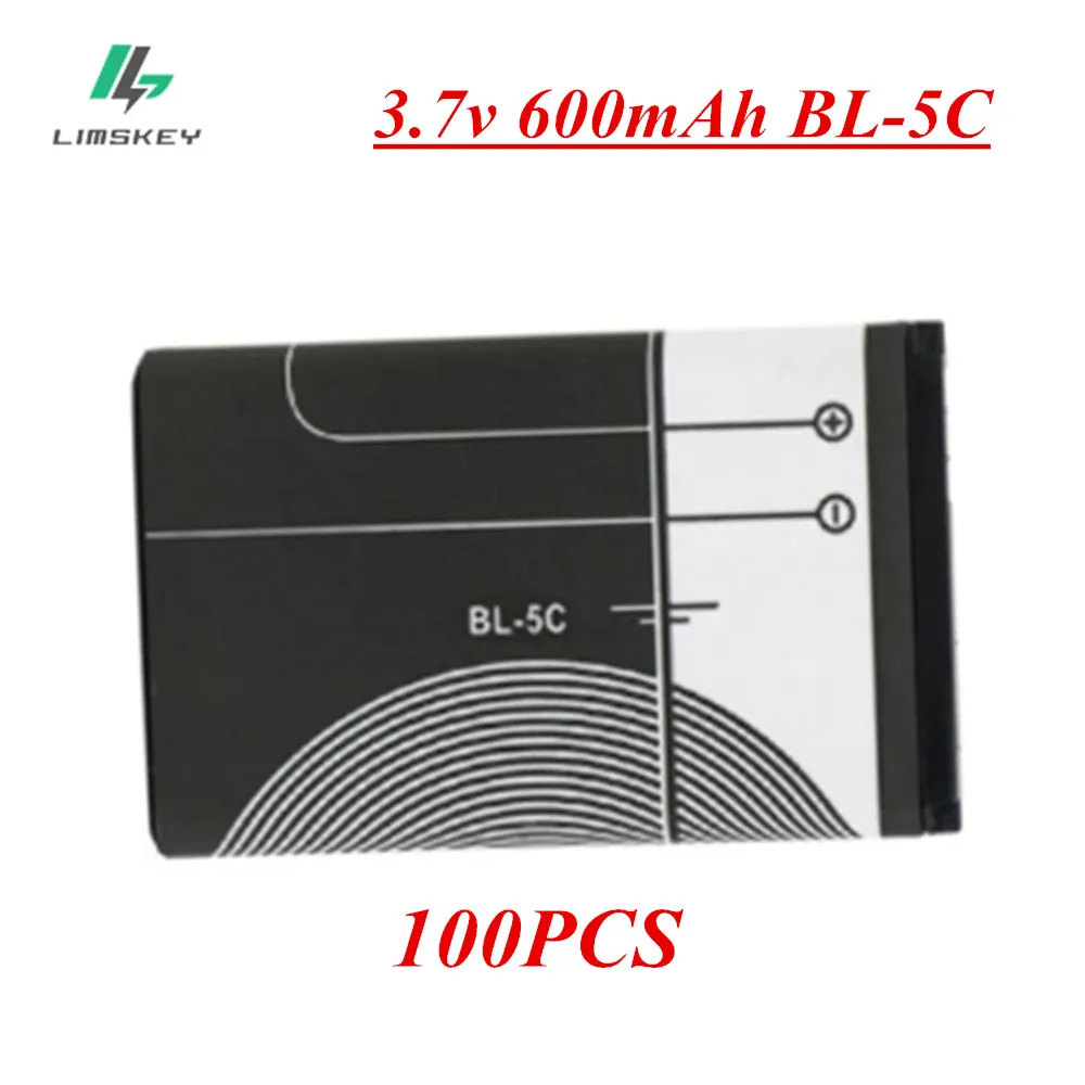 

3.7v 600mAh BL-5C BL 5C battery for Nokia 1100 1110 1112 1208 1600 2255 2270 2280 2300 2600 Replacement phone Batteries