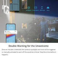 Caméra de surveillance extérieure PTZ IP WiFi HD 4MP/1080p, dispositif de sécurité sans fil, avec n'aime numérique x4 4