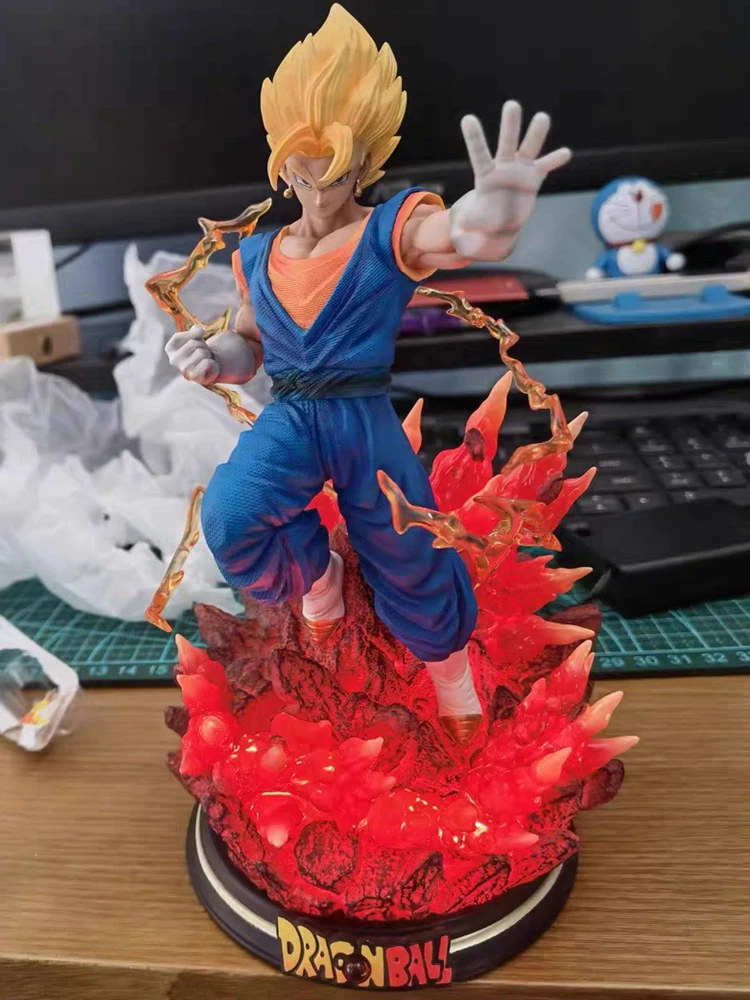 

25cm Anime Dragon Ball Vegetto Figure Vegetto Glowable Figures Pvc Statue Model Doll Figurine Collect Desk Decora Toy Kids Gift