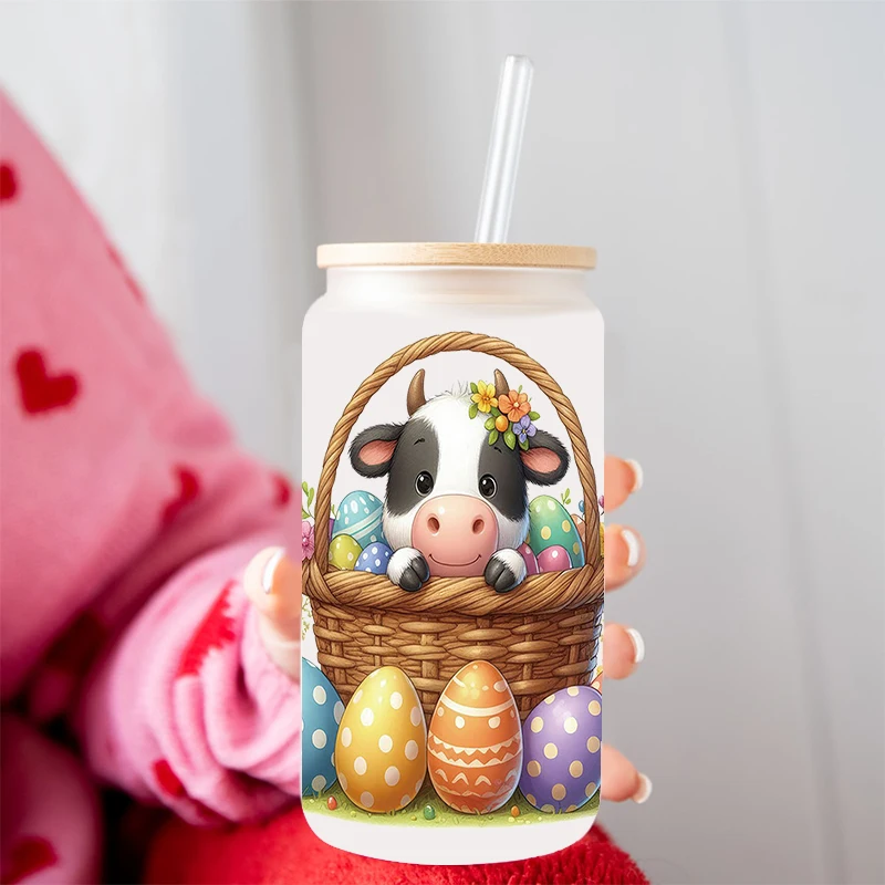 UV DTF Transfer Sticker Easter Animal For The 16oz Libbey Glasses Wraps Bottles Cup Can DIY Waterproof Decals D12959