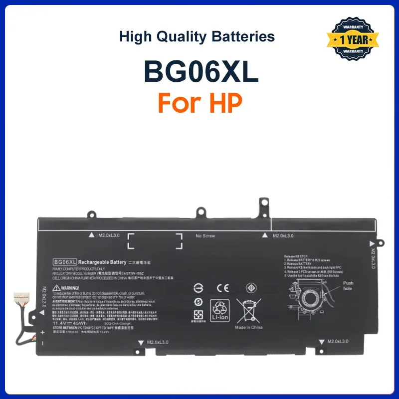 

Аккумулятор BG06XL для HP EliteBook 1040 G3 (P4P90PT) BG06XL Φ 804175-1B1 804175-1C1 804175-181 45WH
