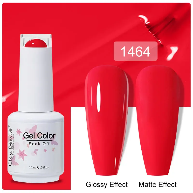 

Clou Beaute 15ml Spring Colors Gel Nail Polish Glitter Soak Off Vernis Semi Permanent UV Top Base Matte Coat Gel Manicure Nails