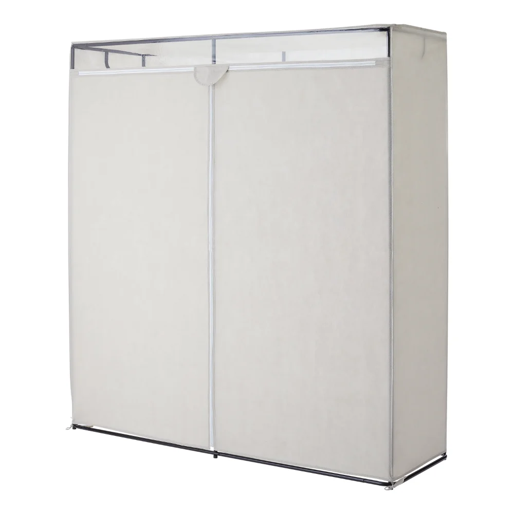 

Single Tier Zippered Extra Wide Clothes Closet, 60", Grey Pumice