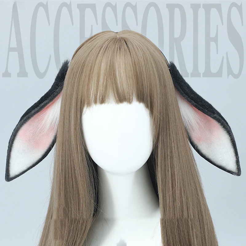 

Anime Girl Cotton Candy Dropped Ear Easter Rabbit Headband Bunny Plush Animal Ears Headwear Cosplay