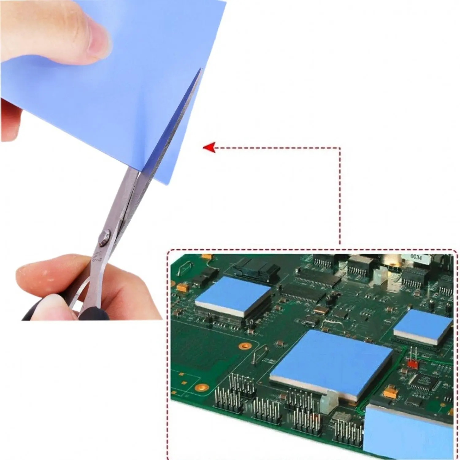 Darutiox-tichkess 열 패드, 100x100mm 0.5mm 1mm 1.5mm 2mm 3mm 4mm 5mm CPU 방열판 패드 냉각 전도성 실리콘 열