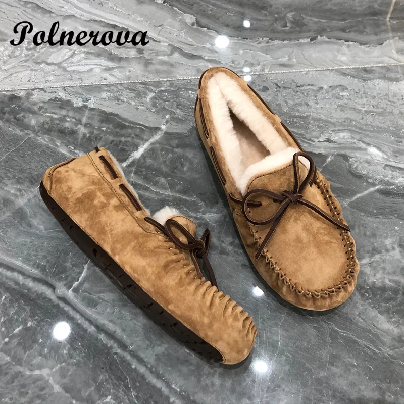 

Women Fur Wool Shoes Bow Decoration Winter Watarproof Ankle Boots for Ladies Shoes Fashion Casual Flats Shoes New In Shoes