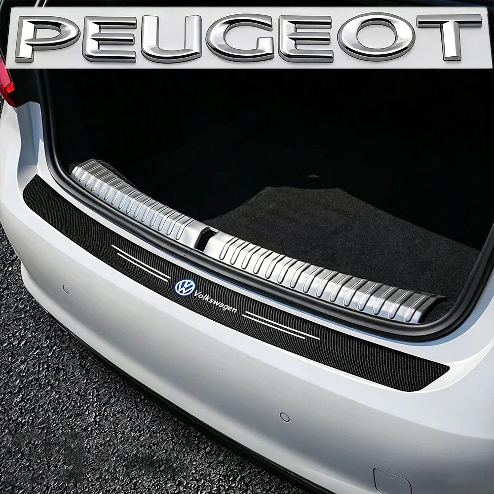 Premium Carbon Fiber Car Door Sill Scuff Plate Decor Stickers, Multiple Pack Options Available