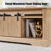 46" Fluted Lift Top Coffee Table with Sliding Door, Modern Center Table w/Adjustable Storage Shelf & Hidden Compartment 4