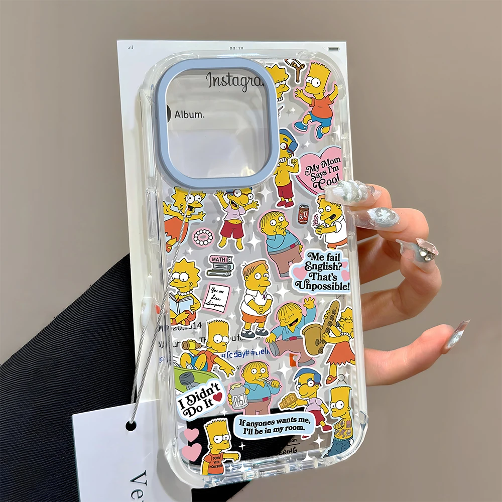Cartoon Cute Simpsons Clear Back Phone Case