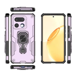 Luxury Heavy Armor Enhanced Shockproof Case with Ring Bracket - Rugged Protective Cover for Realme 16 Pro 5G (Purple Pink)