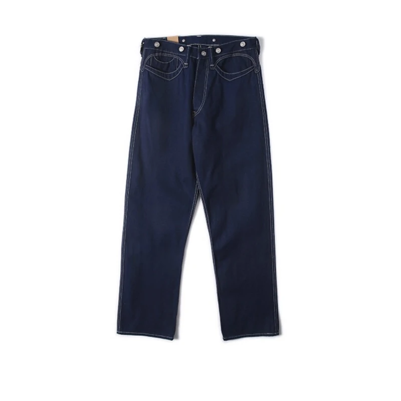 

BOB DONG Vintage Straight Overalls Slevage Denim Amekaji Men's Indigo Jeans