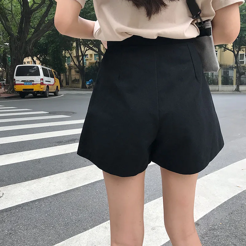 ladies clothes Summer Shorts Women High Waist Slim Wide Leg Pants Khaki Black 2021 New Female Students Harajuku Ladies Casual Suit Shorts skorts