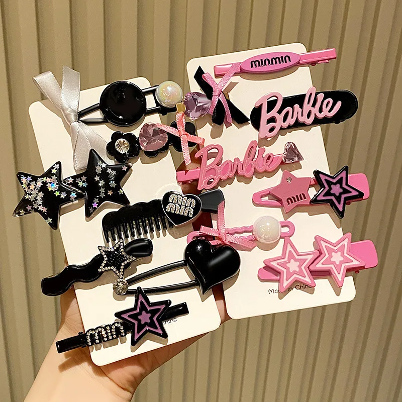 

Barbie Hair Clip Kawaii Korean Girl Fashion Dopamine Versatile Summer Bangs Sweet Side One-word Duckbill Clip Hair Accessories