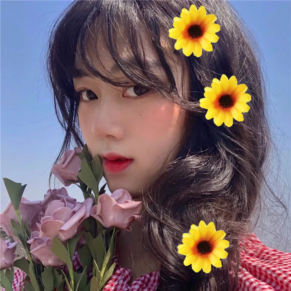 Simple Daisy Hairpin For Women Summer Small Flower Hair Clips Side Clip Headwear Girl Hawaii Hair Accessories Festival Gift