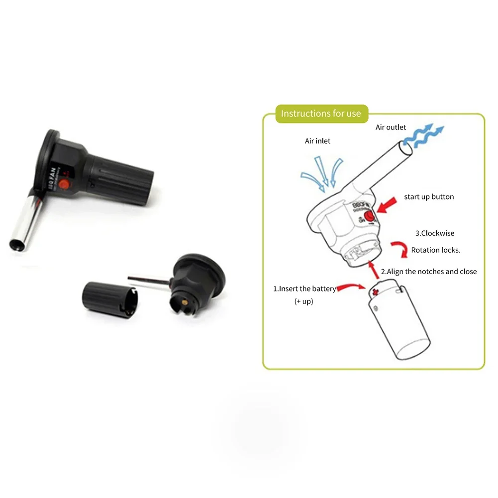 BBQ Electric Fan Air Blower Aluminum Alloy Barbecue Air Blower Handheld Barbecue Grill Fire Bellow Grill Tool Picnic Camping bbq air blower bbq fan