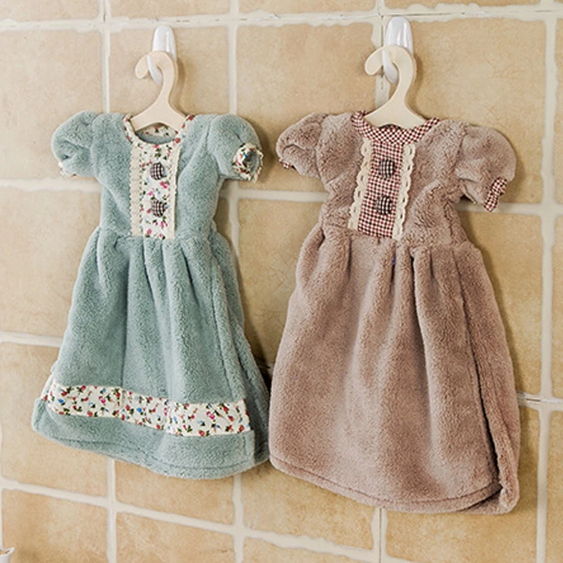 

2pc Soft Hand Towel рушник Quick Dry Absorbent Towels Toalha Children Hand Dry Towel Skirt Dress Hand Cleaning Towel With Hanger