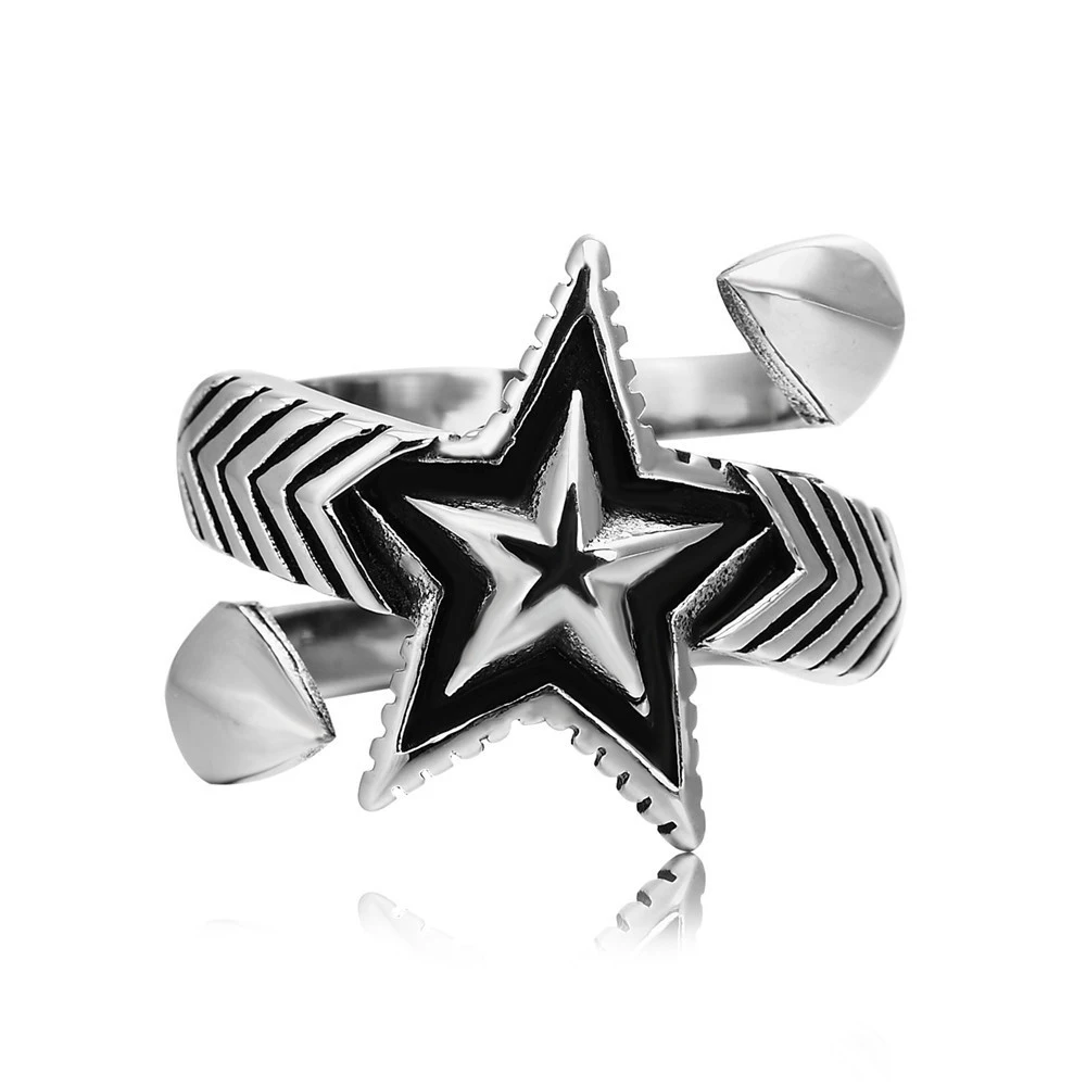 

Vintage Multi Layers Stars Twist Rings For Women Accessories Fashion Stainless Steel Men Jewelry Top Sales With Free Shipping