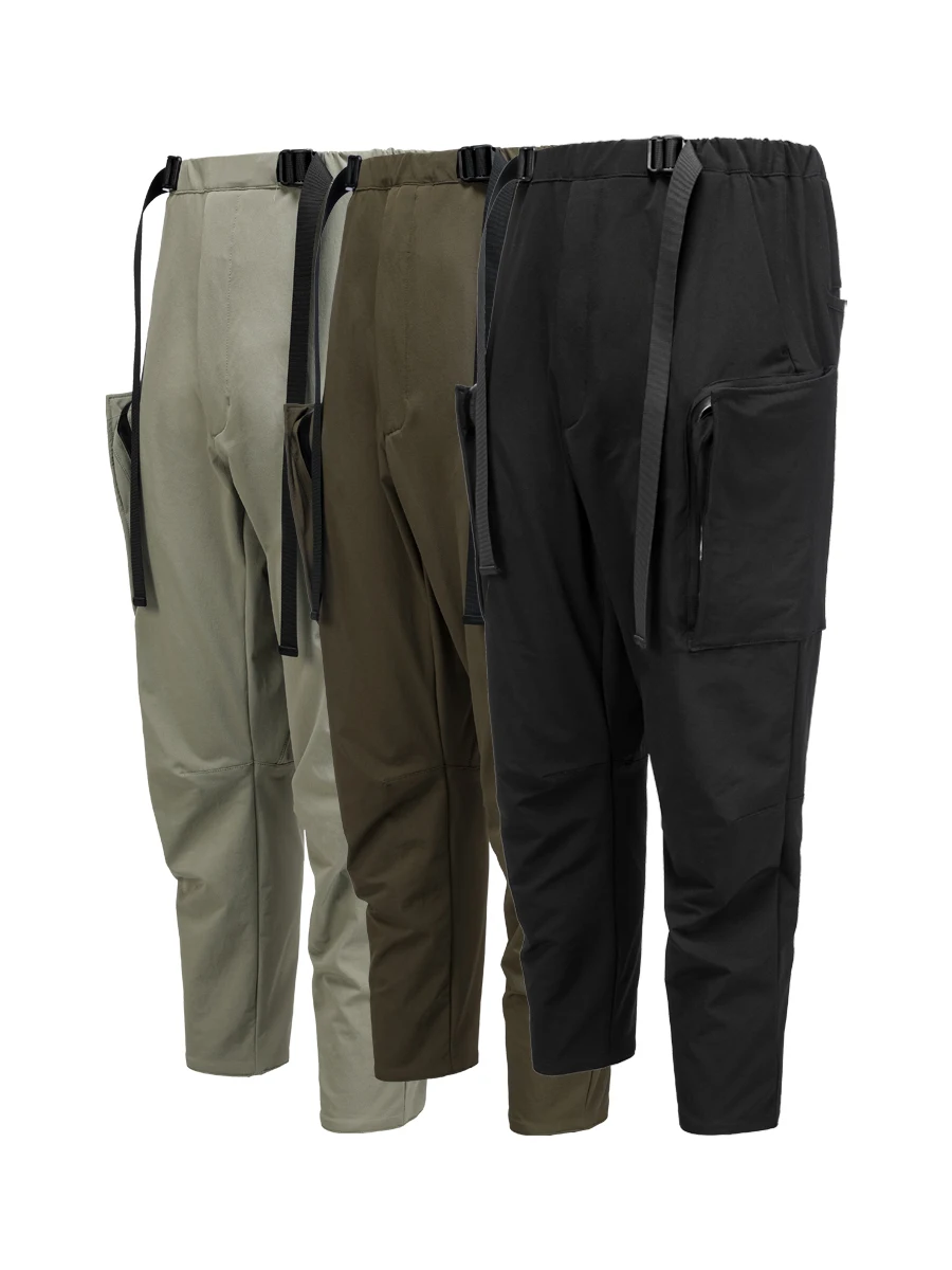 Ninja warning 22ss Wide half drop crotch cargo pants versatile