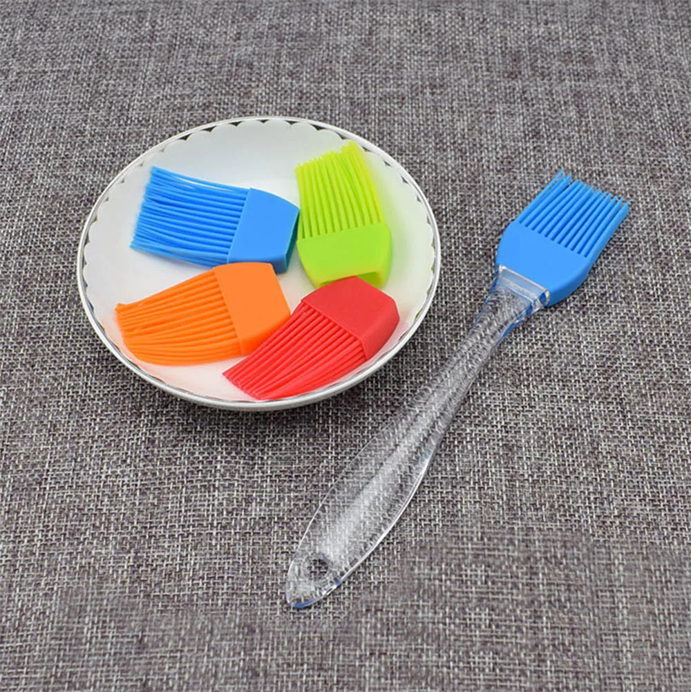 

Silicone Bbq Brush Transparent Handle Oil Sauce Brush High Temperature Resistant Kitchen Baking Cooking Brushes Barbecue Tools