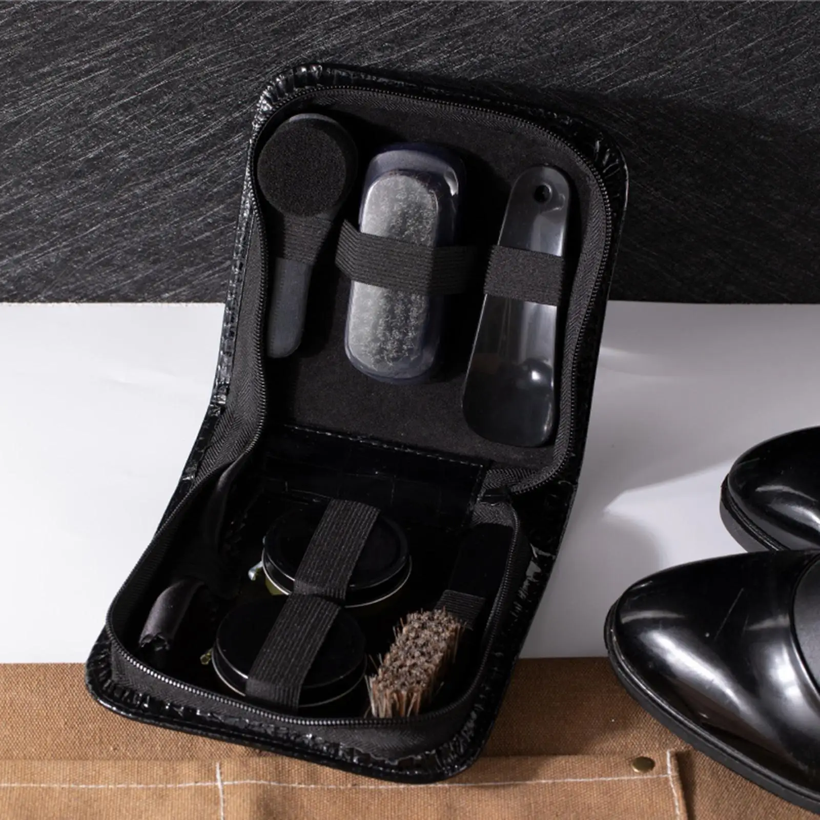 Shoe Care Kit for Men's Multipurpose Leather Shoes Portable Cleaning for Men