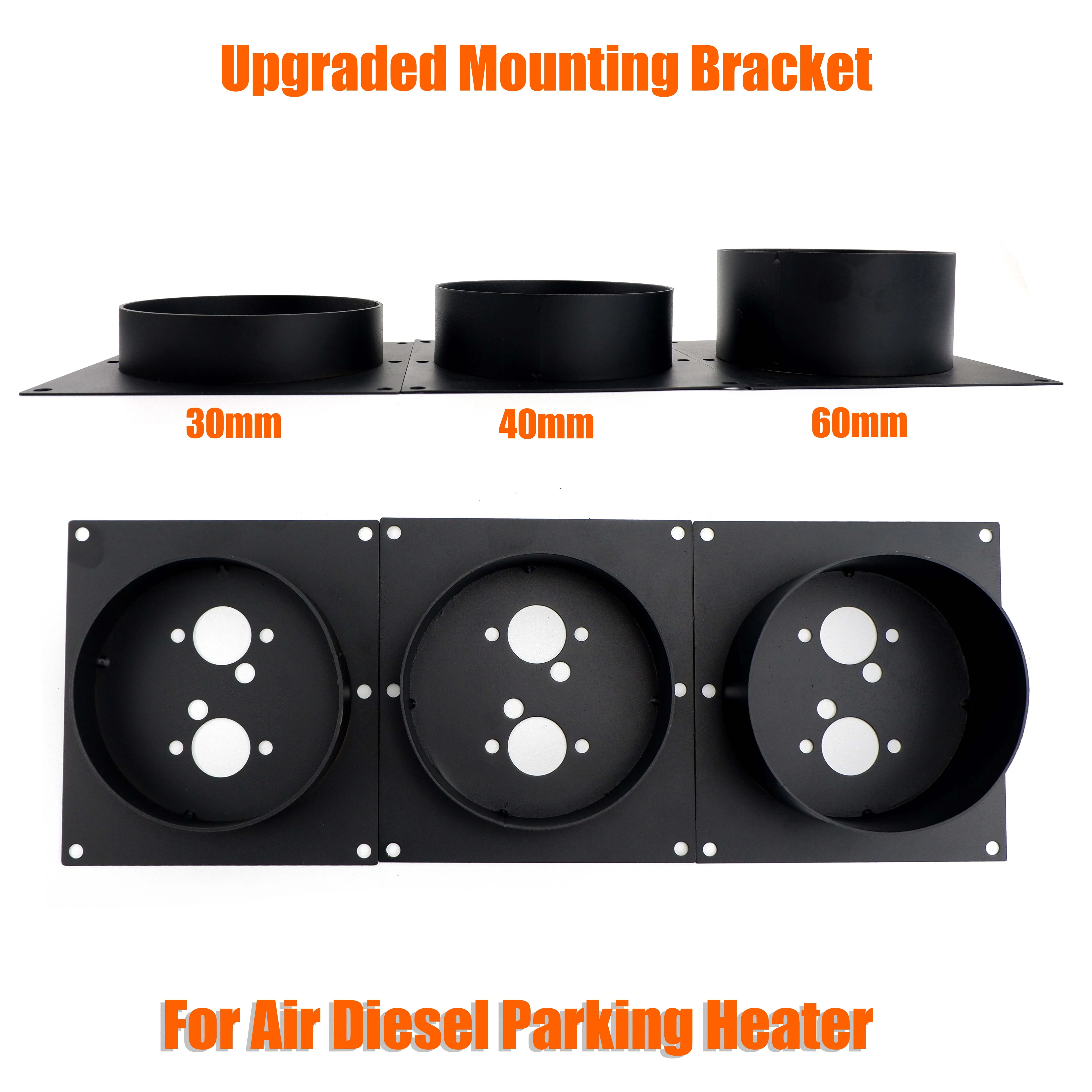 에어 디젤 히터 업그레이드 베이스 장착 브래킷 바닥 플레이트, Eberspacher Webasto 자동차 트럭 VAN 캠퍼 블랙, 30mm, 40mm, 60mm 