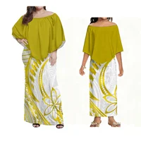 Polynesian Samoan Island Women'S Cape Dress Plus-Size Holiday Party Evening Dress, Mother-Daughter Dress Girl Dress - Image 4