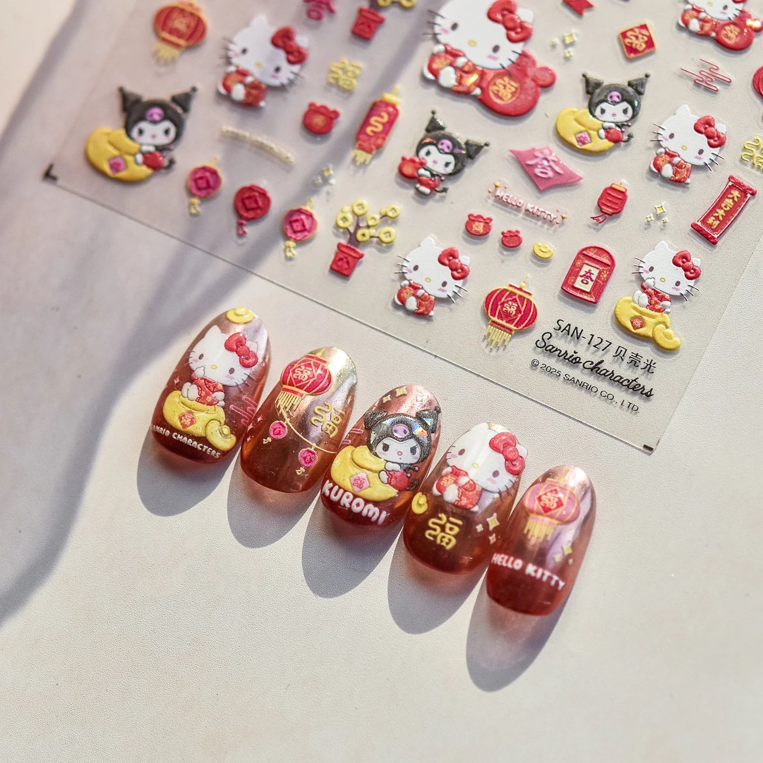 5D Tomoni Cartoon Hello Kitty Cinnamoroll Nagelaufkleber Kuromi My Melody Sliders für Nägel Nail Art Supplies Nail Art Zubehör – Detail 7