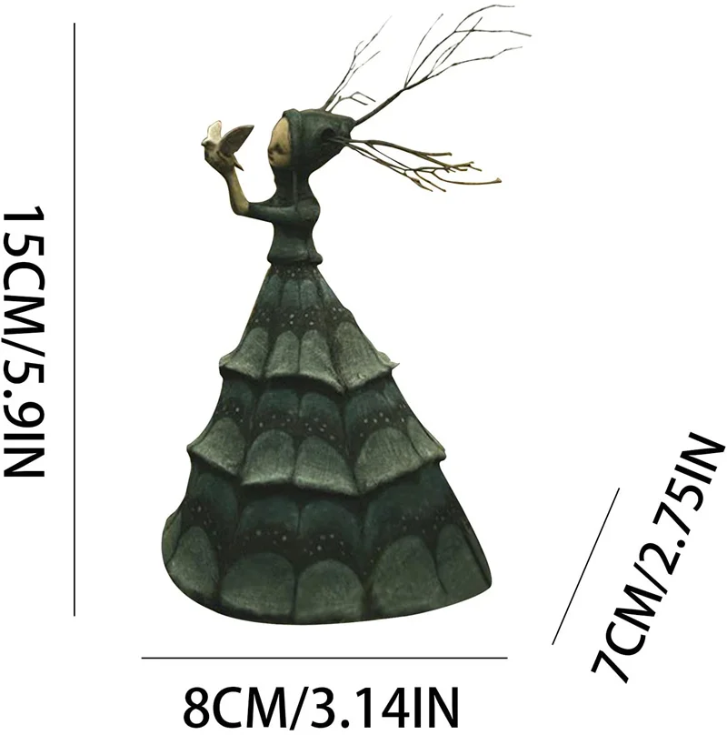 Scb0c284ec5bc40cfa688637bbd9090ado Halloween Witch Figurine Statue Resin Creepy Witch Sculptures Garden Decoration for Home Patio Yard Lawn Porch Garden Decoration Mallzona