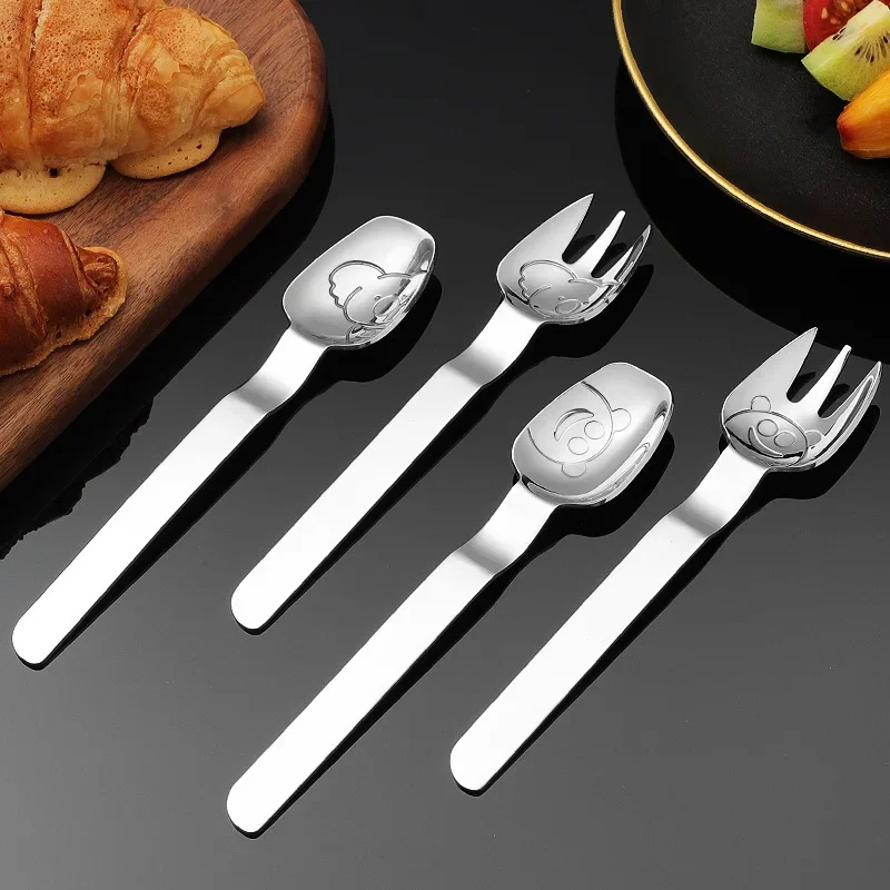 

304 ложка из нержавеющей стали, креативная детская посуда, мультяшная десертная ложка, вилка, арбуз, бытовая столовая посуда