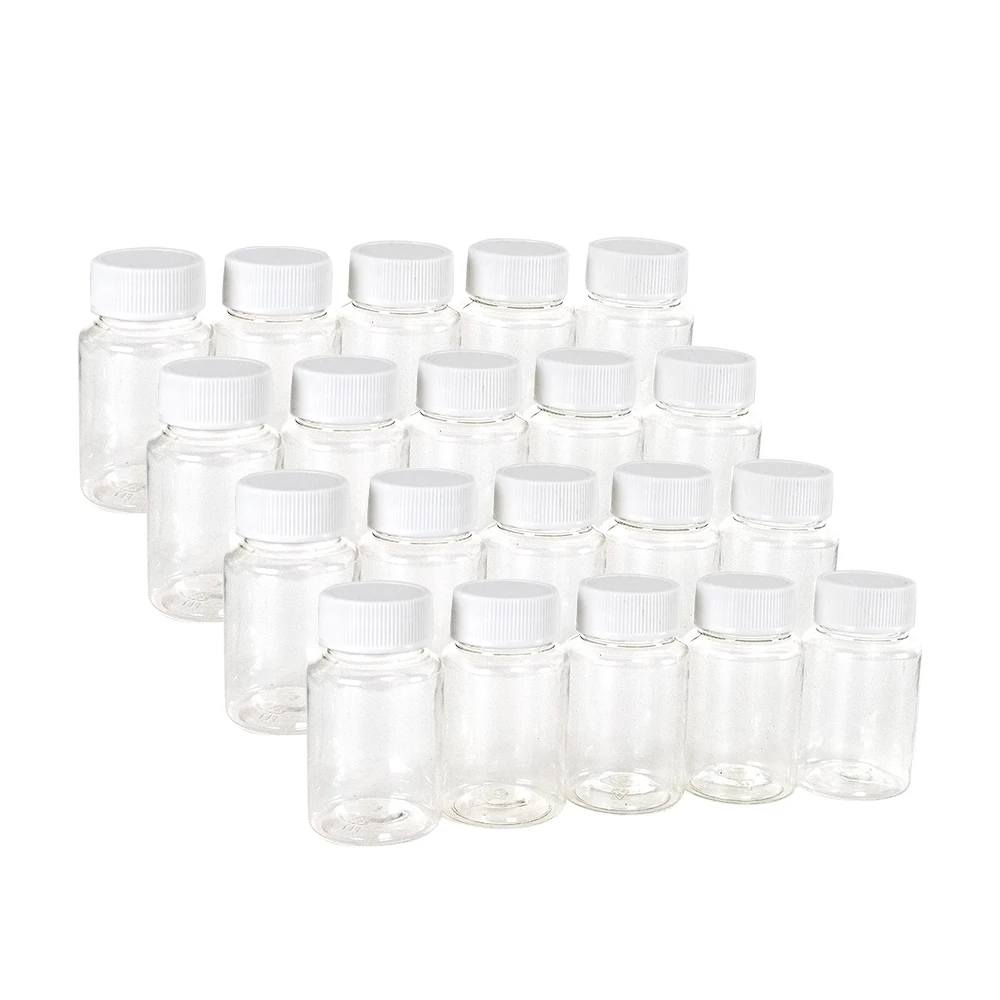 12Pcs 80ml Refillable Plastic Bottles PET with Screw Cap Empty Seal Solid Powder Medicine Pill Sample Vial Reagent Packing