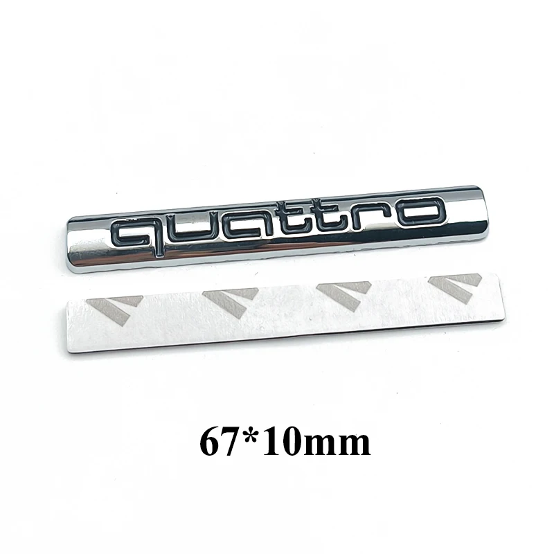 3d ABS Chrome Logo Quattro Emblem  Car Front Grille Badge For Audi A1 A2 A3 A4 A5 A6 A7 A8 Q2 Q3 Q7 Q5 Quatteo Badge Accessories