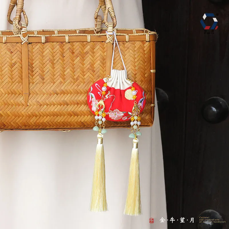Taurus Lucky Omamori Embroidery Cross Stitch Sachet Finished Product Cross-stitch Stitching Pouch Accessories Sachet Pendant