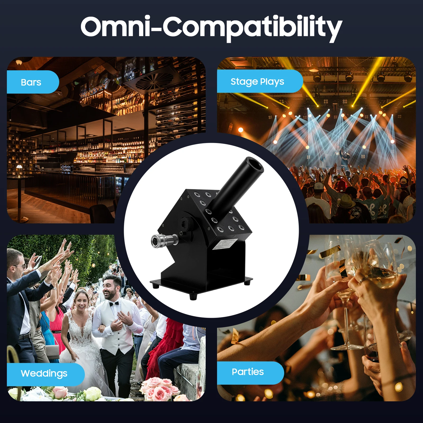 CO2 Fog Machine with 12 LEDs for Stage and Party