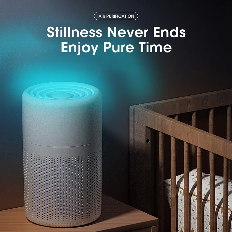 Compact HEPA Air Purifier with Negative Ion & Odor Elimination for Quiet Use in Any Space