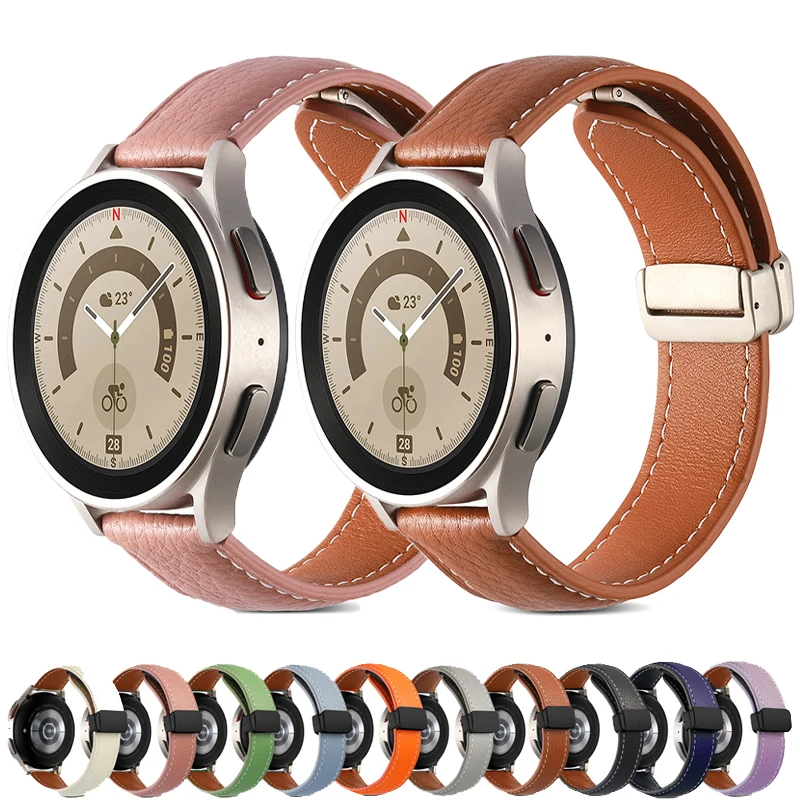 Leather strap for Samsung Watch 5 Pro 45mm 4 Classic Galaxy Watch 5