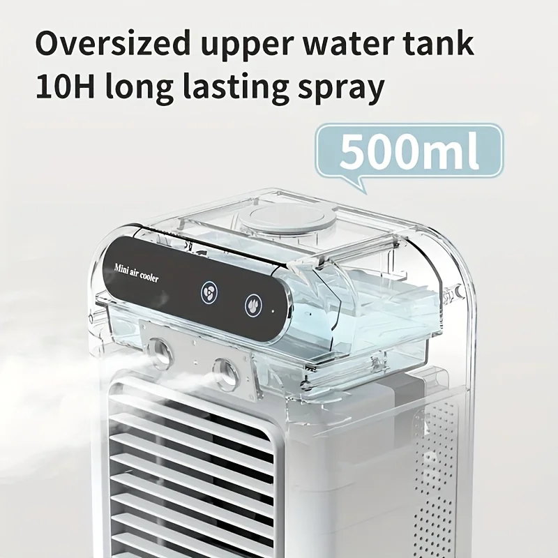 USB Dual Spray Mini Portable Air Cooler Fan Evaporative Air Conditioner Humidifier 20dB Quiet Desktop Cooling Fan for Home 6